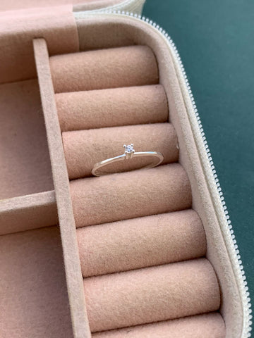 Anel Solitário Pedra 2 mm