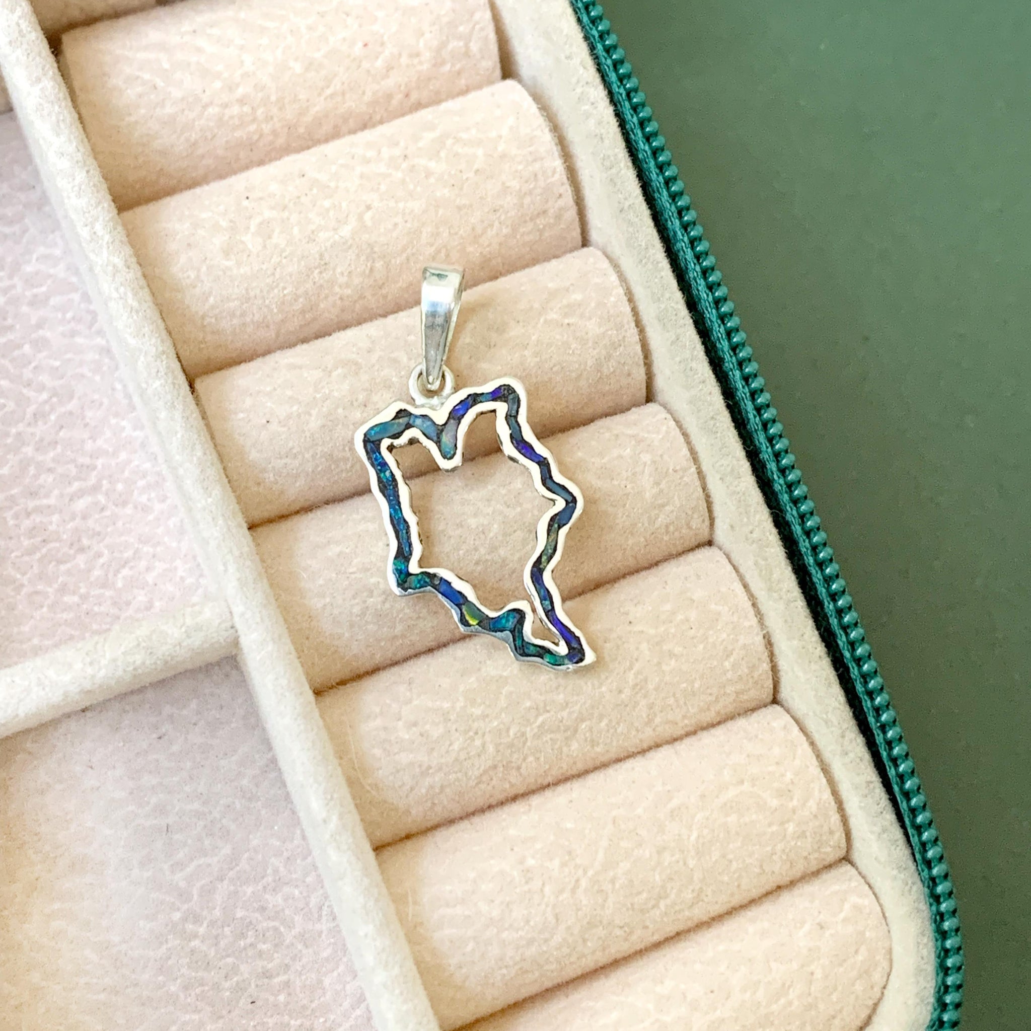 Pingente Mapa do Maranhão Vazado em Opala