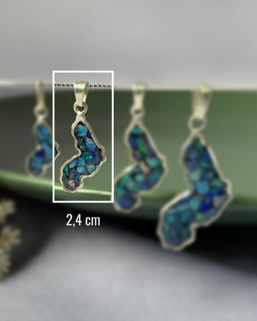 Colar Mapa do Piauí em Opala Ping - P