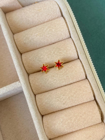 Brinco Estrela Ponto de Luz Folheado BP028