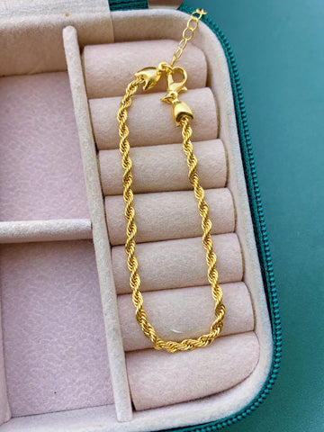 Pulseira Corda Folheada