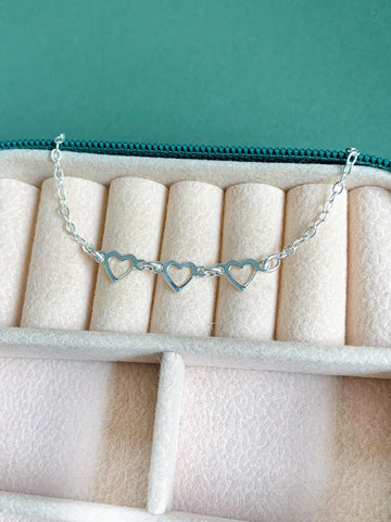 Tornozeleira 3 Corações Vazado