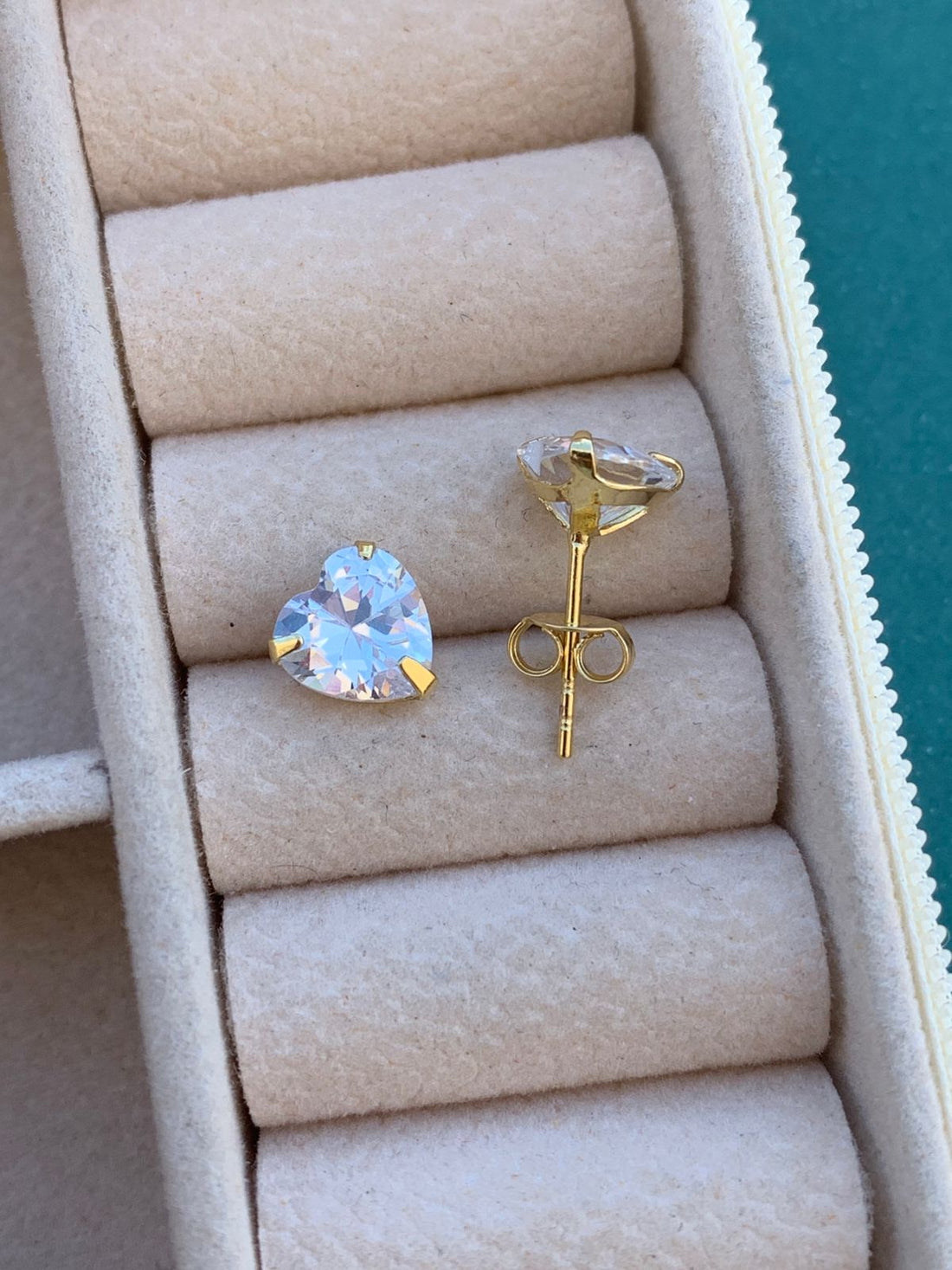 Brinco Coração 8mm Folheado