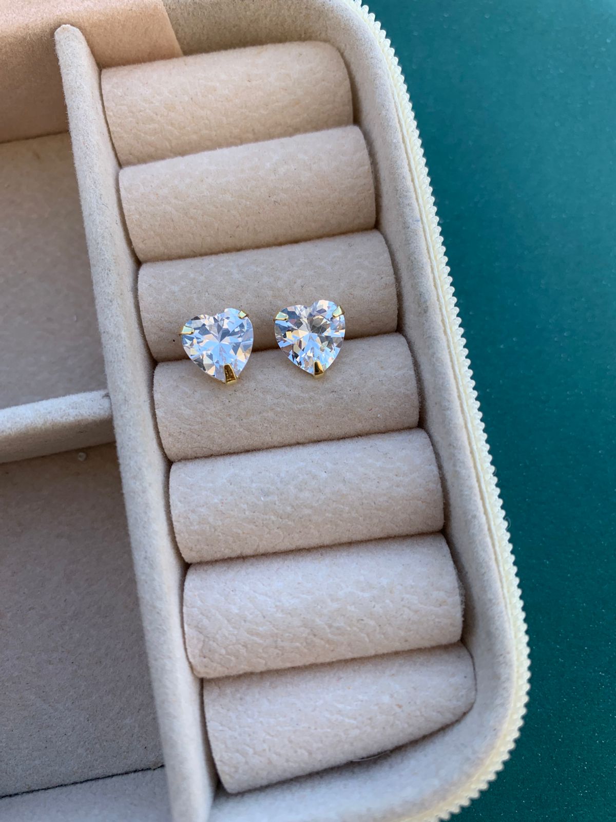 Brinco Coração 8mm Folheado