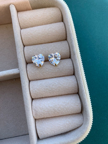 Brinco Coração 8mm Folheado