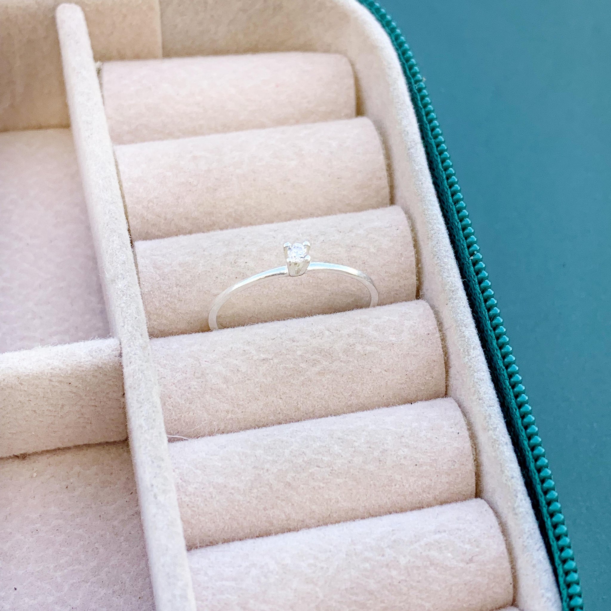 Anel Solitário Alfinete