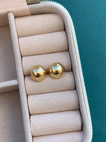 Brinco Meia Bola Folheado 10mm