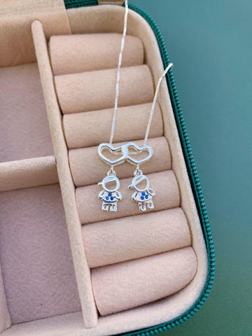 Colar Dois Corações Meninos