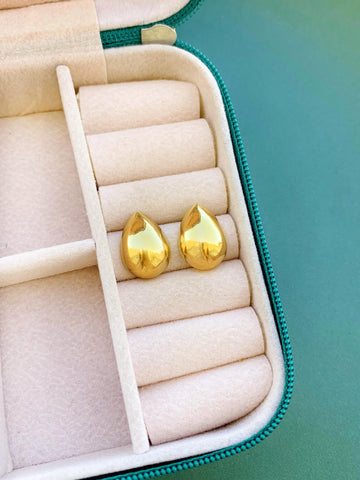 Brinco Gota Lisa Folheada