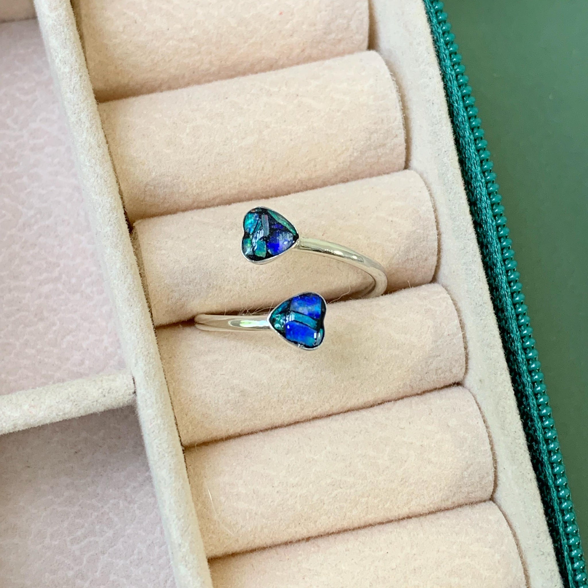 Anel Ajustável 2 Corações Aro Fino