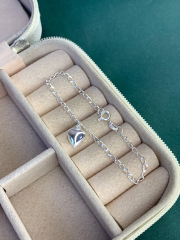 Pulseira com Pingente Coração 15cm 1.4g