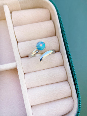 Anel Redondo Ajustável em Opala Double