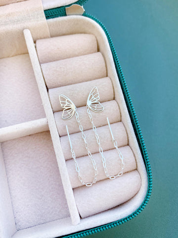 Brinco Borboleta Vazada Passante