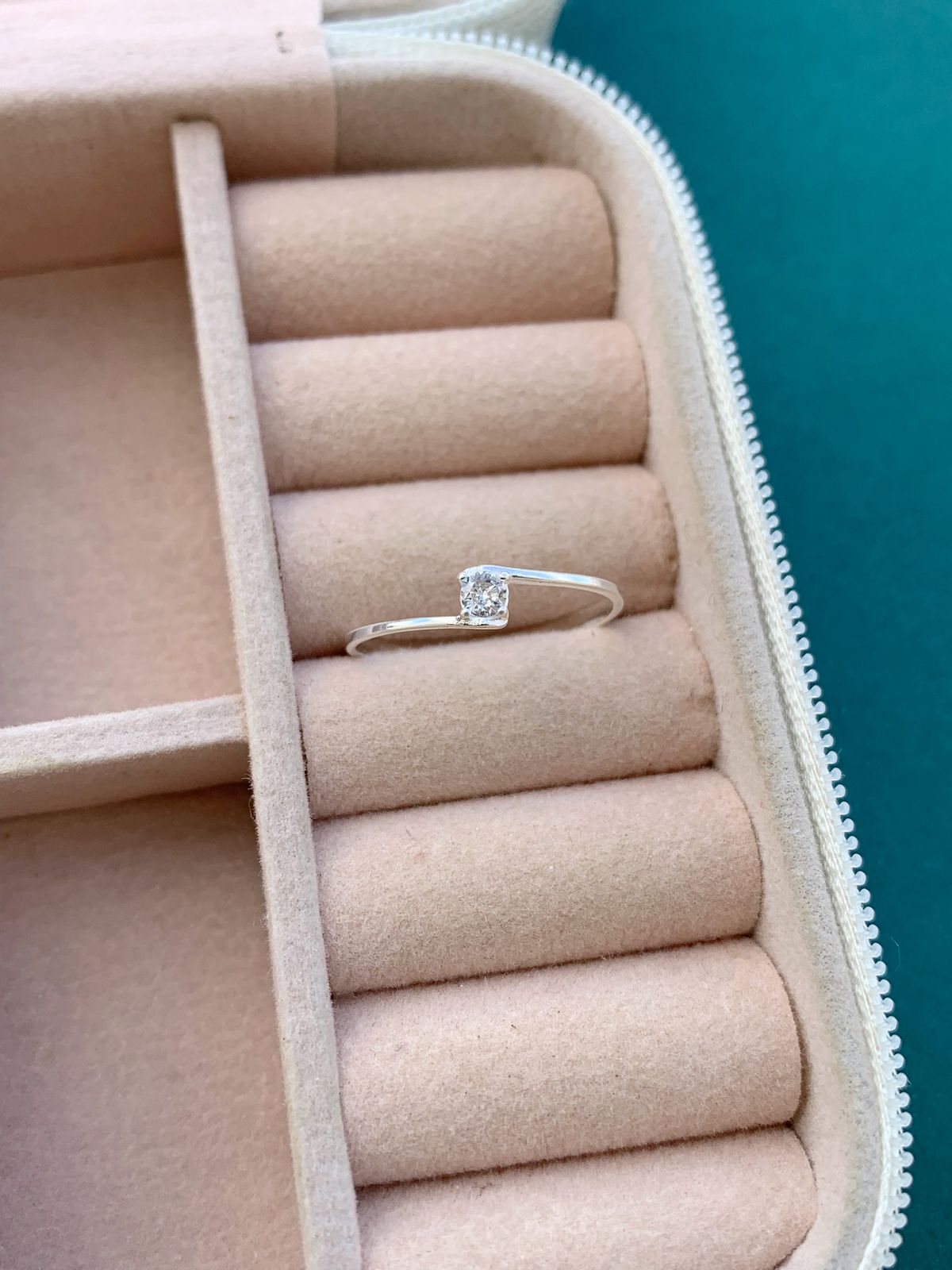 Anel Solitário Transversal