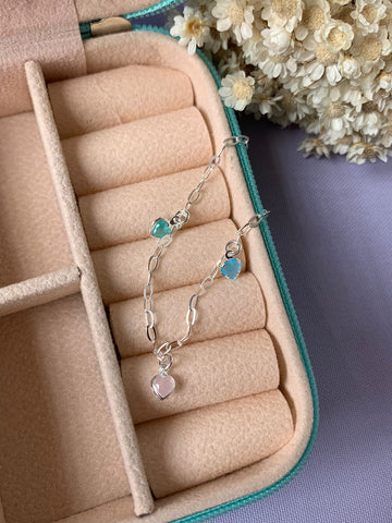 Pulseira Infantil Corações Colorido