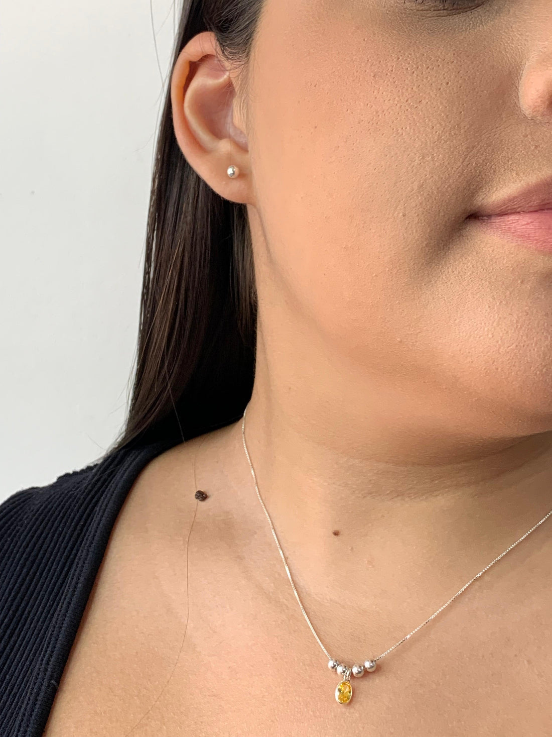 Conjunto Bolinha e Pingente Oval