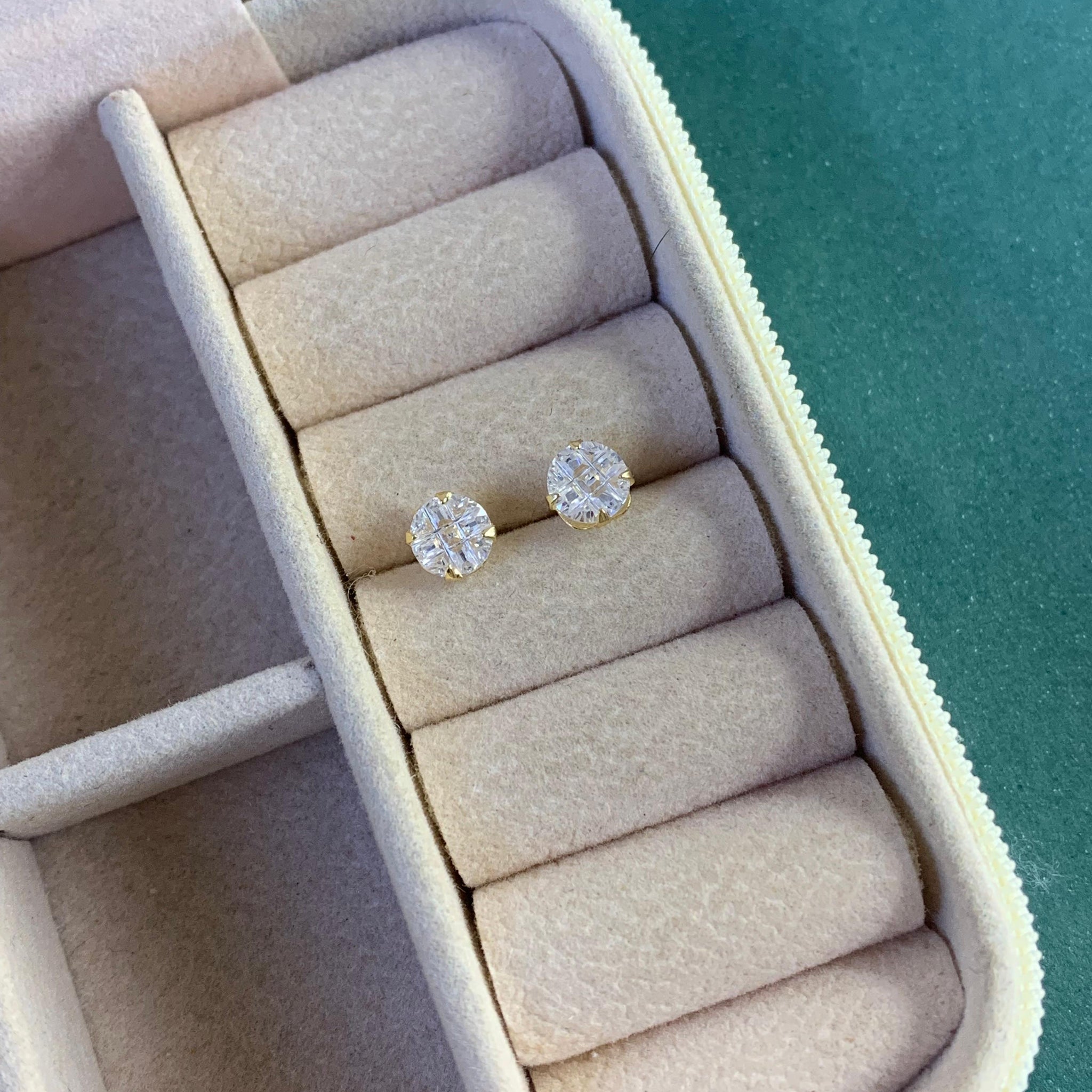 Brinco Redondo Riscado 6mm Folheado