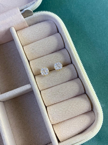 Brinco Redondo Riscado 6mm Folheado