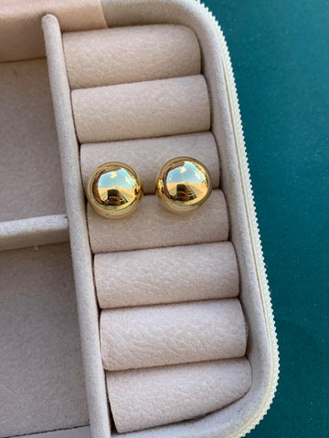 Brinco Bola lisa 12mm Folheado