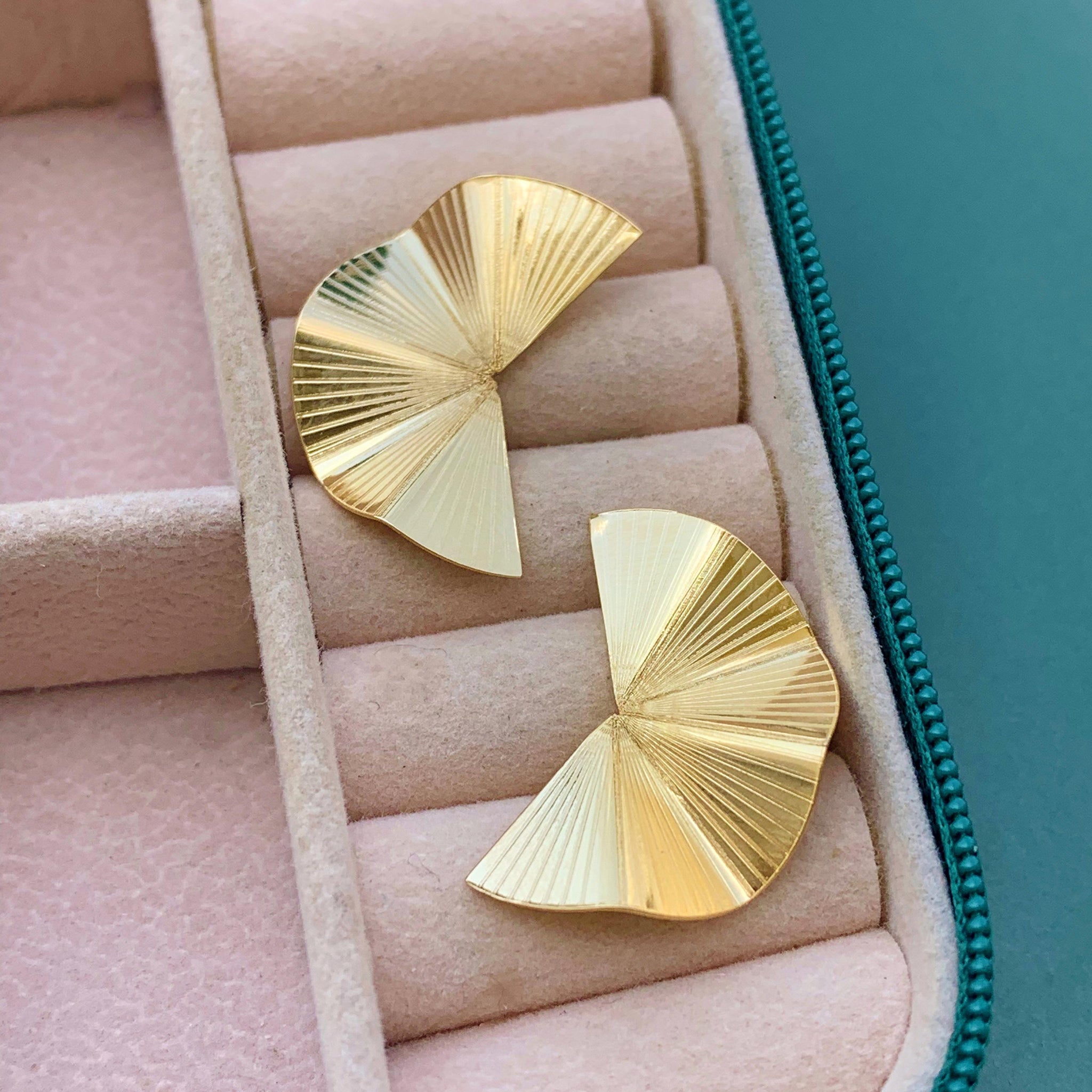 Brinco Leque Folheado