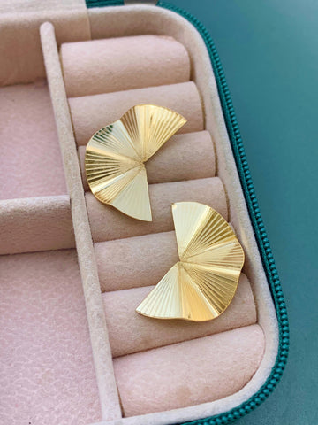 Brinco Leque Folheado