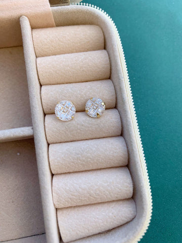 Brinco Redondo 8mm Riscado Folheado