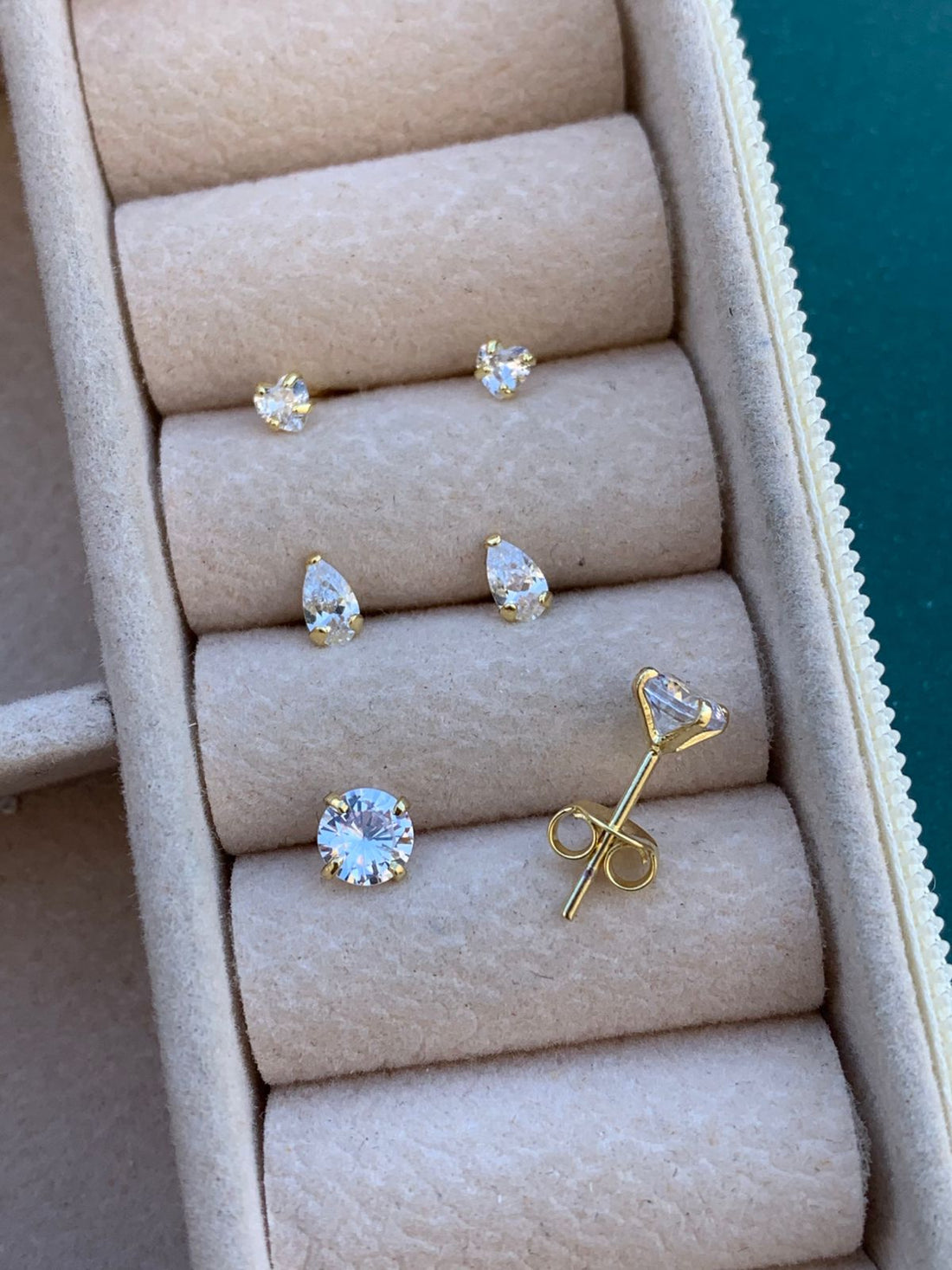 Trio Coração/Gota/Redondo Folheado