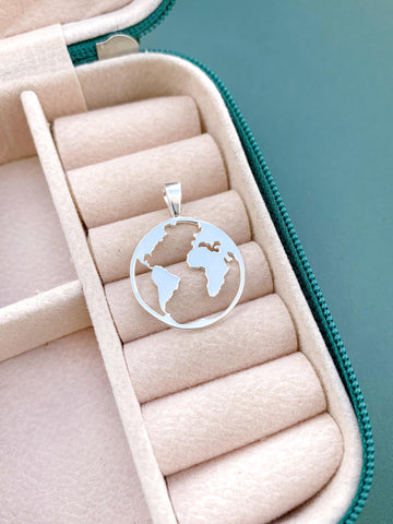 Pingente Mapa Mundi Vazado