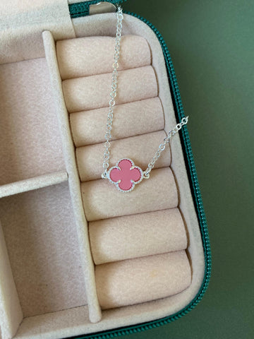 Gargantilha Flor Trevo 2.9g Colorida